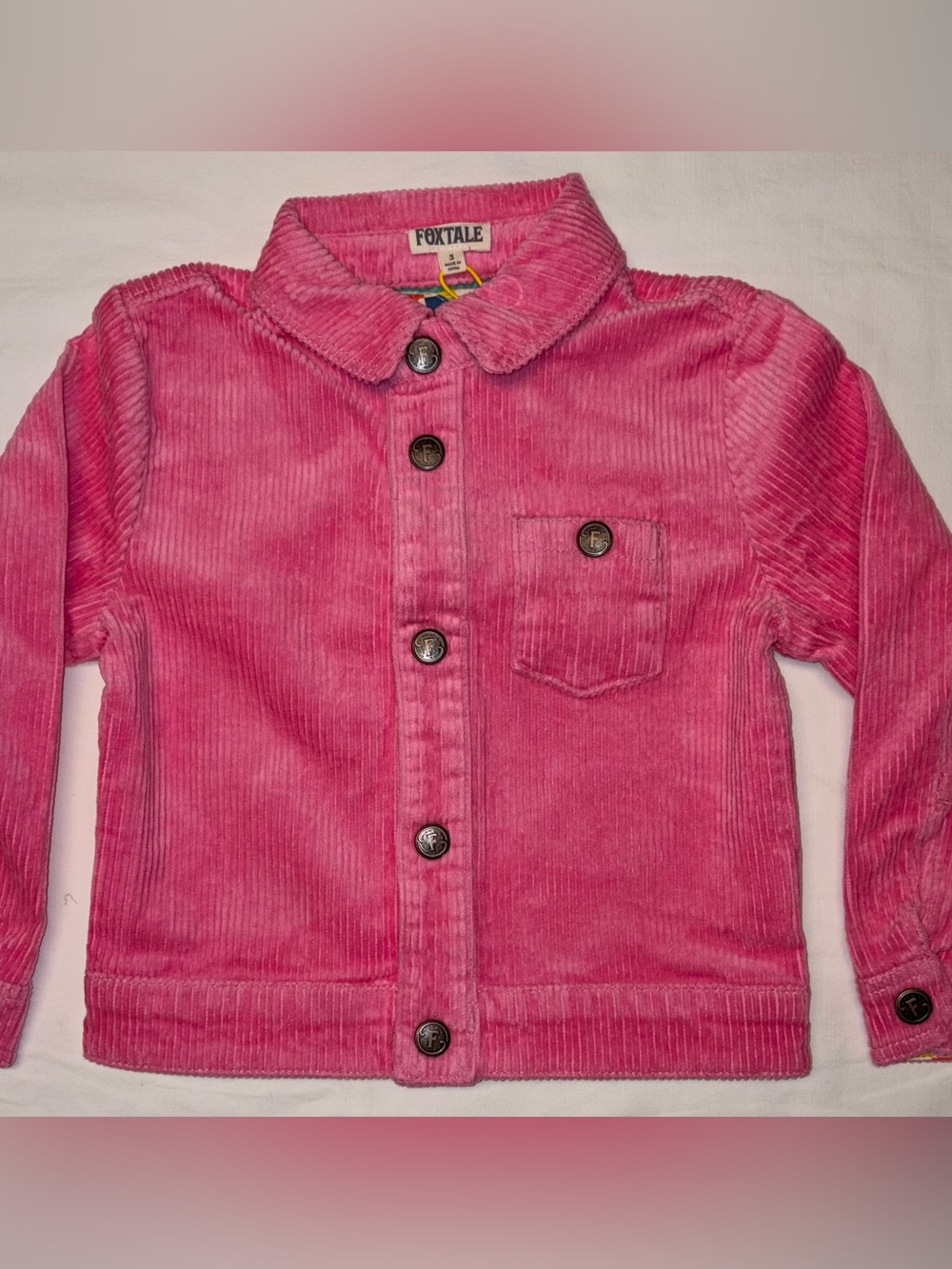 Finding Foxtale Pinky Promise Carnation Pink Corduroy Scout Jacket sz 3 NWT